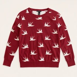 Forever 21 burgundy sweater with cream birds
